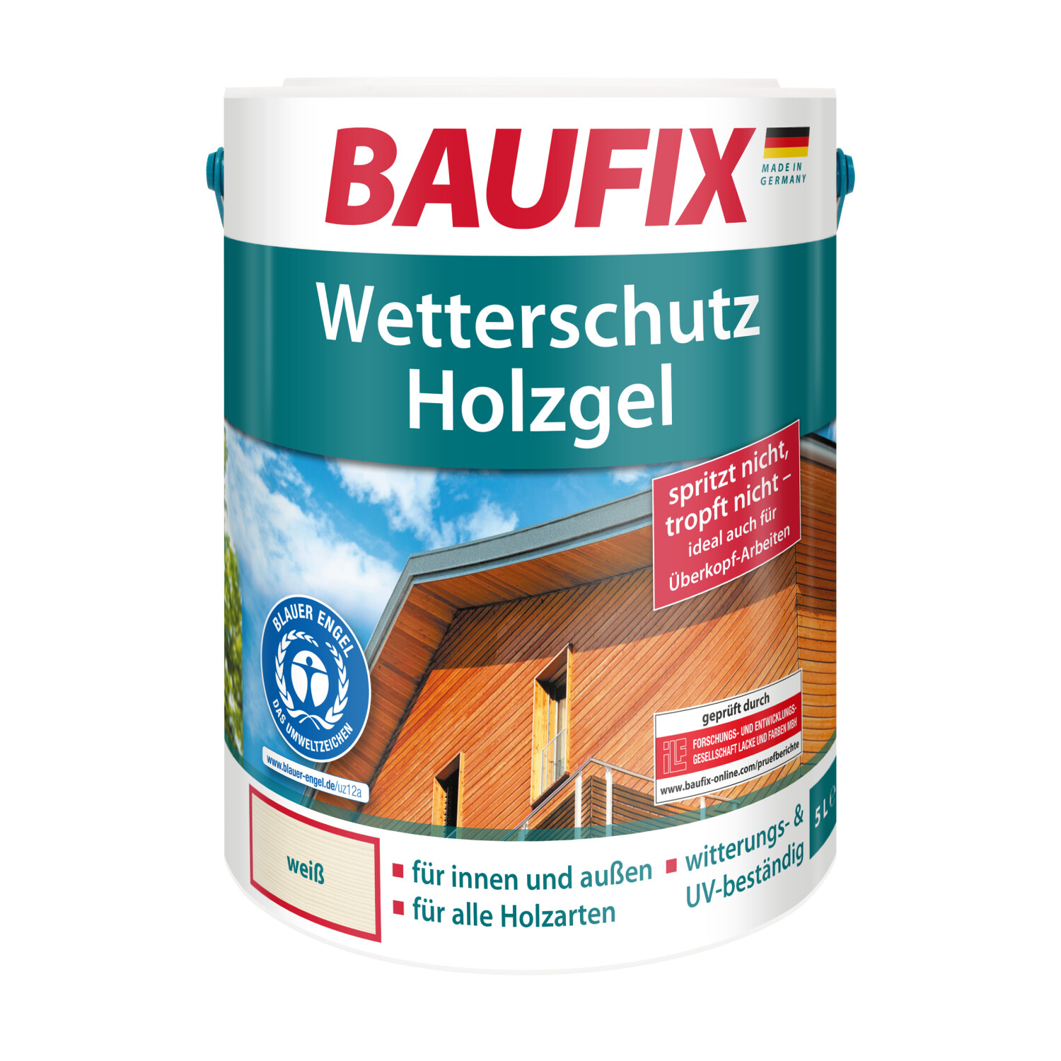 Baufix Wetterschutz-Holzgel 5 l weiß 36% günstiger