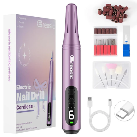 12 IN 1 Professionelles Kabellos Nagelfräser Lila