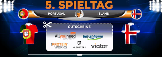 Das große Schnäppchenfuchs Fußball-EM Tippspiel 2016: Portugal - Island