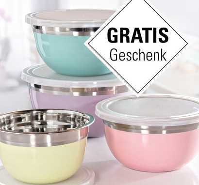 Gutscheinfehler? 4 Edelstahl-Schüsseln inkl. Deckel für 1€ – inkl. 1€ Bestellgutschein, nur für Neukunden