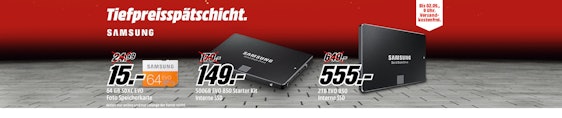 Mediamarkt Tiefpreisspätschicht vom 30.04. – Speicherkarten und SSD von Samsung
