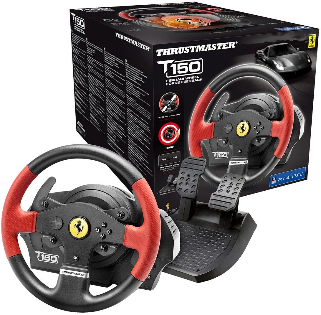 Thrustmaster T150 Ferrari Edition für 119€ – Gaming-Lenkrad mit Pedalset für Playstation &amp; PC