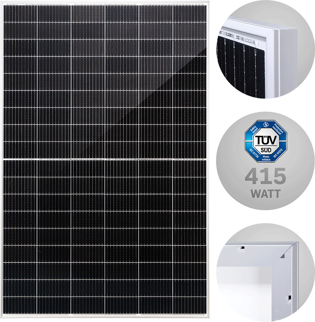 415W Ulica Silver Frame Solarmodul für 88€ – mit silbernem Rand, Preis bei Abholung