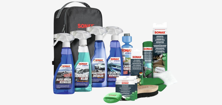 Sonax Innenraum+Scheibe-Set für 55€ - 11-teilig, mit Tasche, staubabweisend