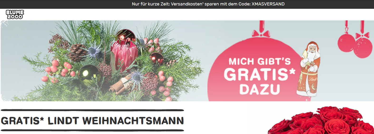Versandkostenfrei + gratis Lindt Weihnachtsmann bei Blume2000 - z.B.:  Wintergruß + Lindt Mix  + Gin + Lindt Weihnachtsmann für 22€