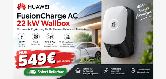 Woanders kaum lieferbar! ⚡ Huawei FusionCharge AC 22 kW Wallbox jetzt nur 549€