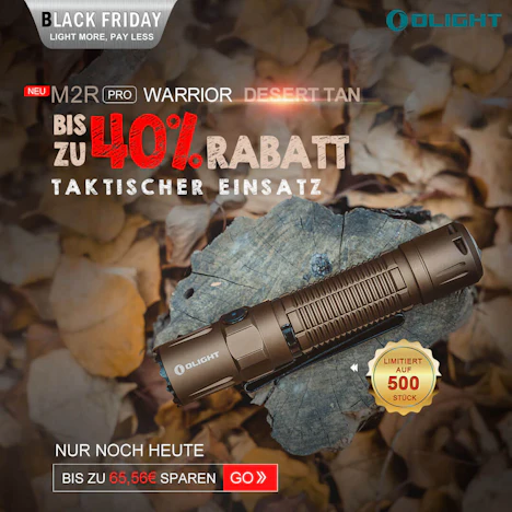 Bis zu 40% auf olight M2R Pro Desert Tan Taschenlampe, sparen Sie 65,56 €