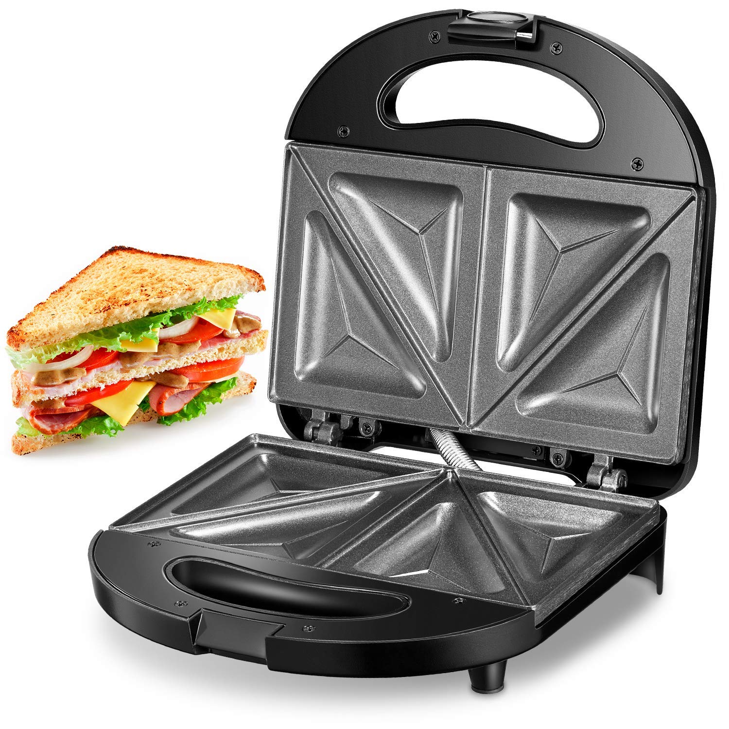 Sandwichmaker 750W Antihaftbeschichtet Muschel Edelstahl für 14,02€