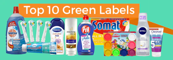 Top 10 Green Labels am 11.01.2017 - z.B. Pantene Pro-V Shampoo und Spülung für je 0,90€