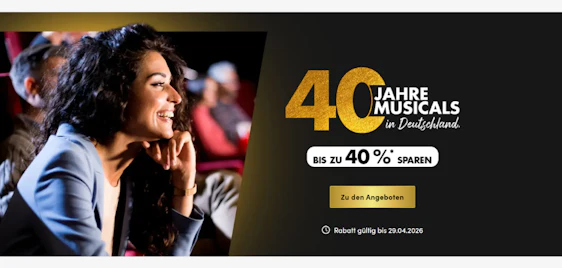 40 Jahre Musical-Erfolg! 🎭 Sichert euch bis zu 40% Rabatt auf Tickets ✨