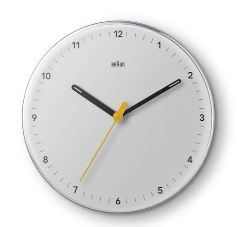 Braun Klassische analoge Wanduhr , 23 cm Durchmesser in Weiß für 23,19€(statt 29,99€)