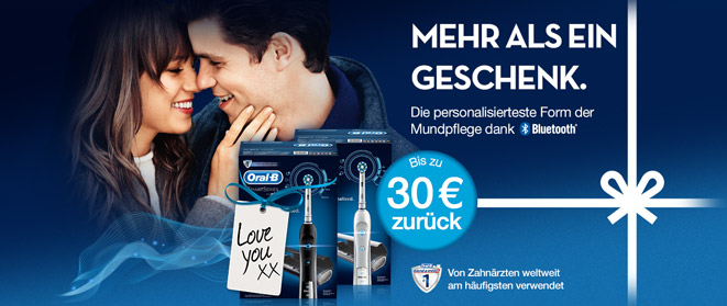 Oral-B Geld-zurück-Aktion: bis zu 30€ Cashback auf elektrische Zahnbürsten ab 01.11.