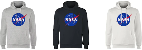 NASA Logo Hoodie für 24€ - Kapuzenpullover in 7 versch. Designs