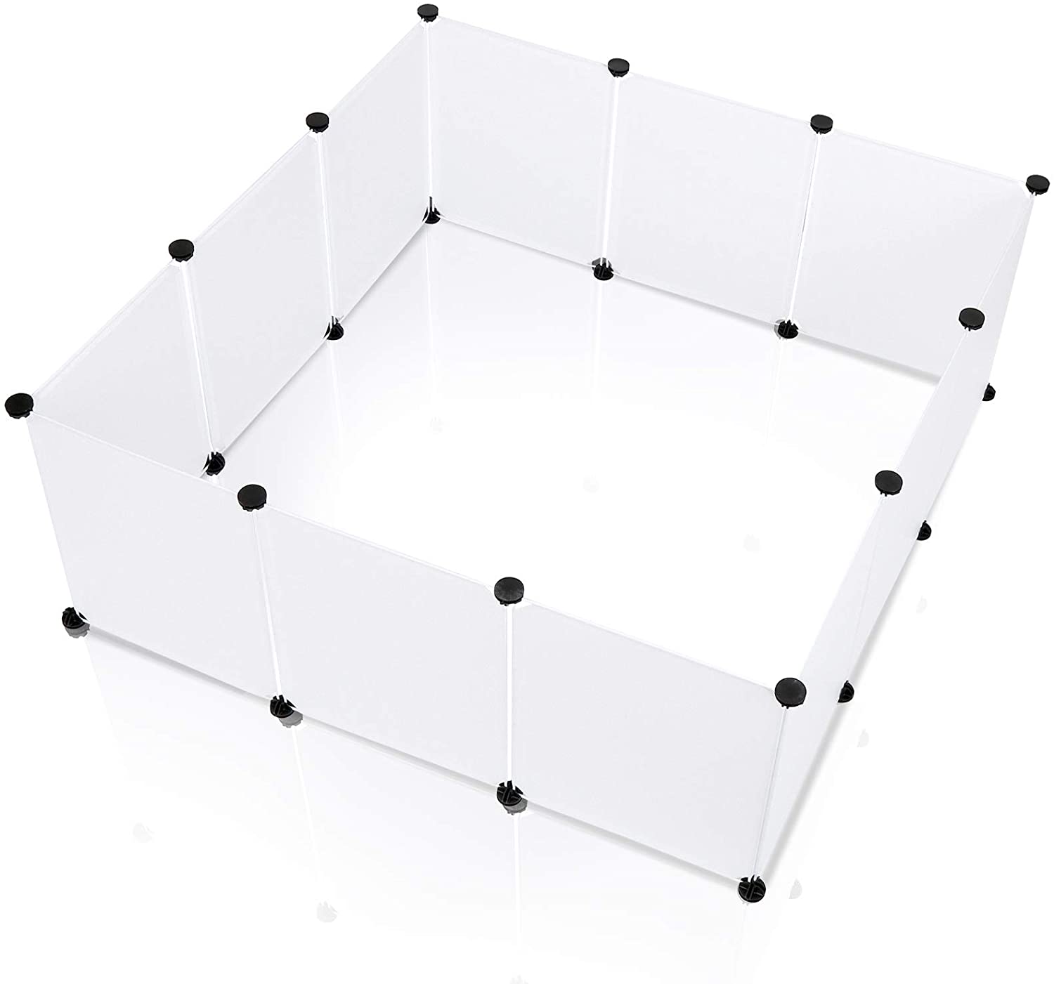 wolketon DIY Erweiterbares Kleintiergehege, Weiß 12 Stück