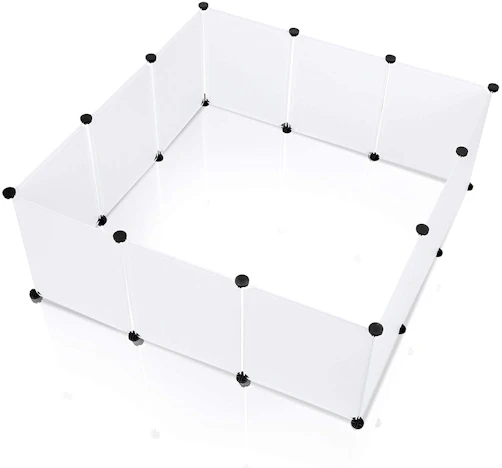 wolketon DIY Erweiterbares Kleintiergehege, Weiß 12 Stück