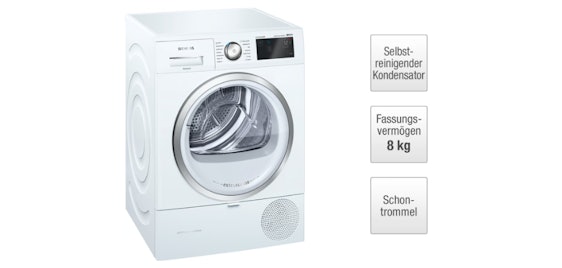 Siemens iQ500 WT47W680 für 599€ - Wärmepumpentrockner, 8kg, A+++