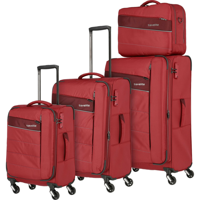 Aktion: Travelite Kite 4 Wheel Trolley-Set 54/64/75 cm &amp;amp; Boardcase red 90,00€ günstiger