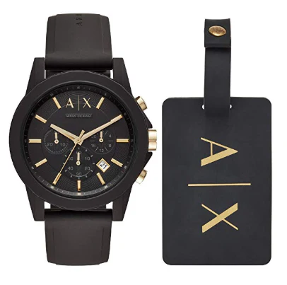 Armani Exchange Herren Chronograph Quarz Uhr mit Silikon Armband AX7105