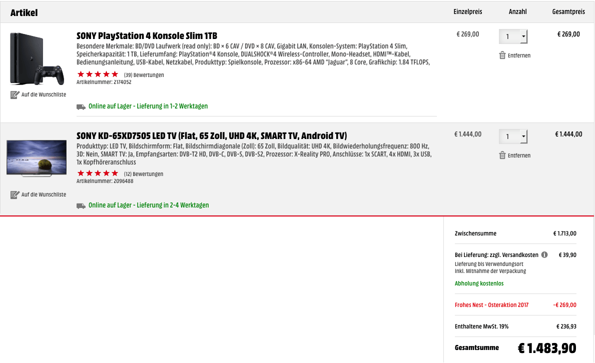 Frohes Nest Osteraktion Mediamarkt