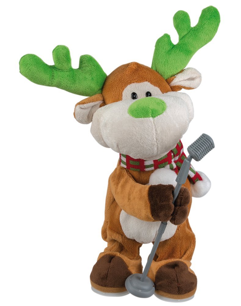 TIB 42794 Heyne, Rockender, singender Elch mit Mirkofon und Sound, inklusive Batterien