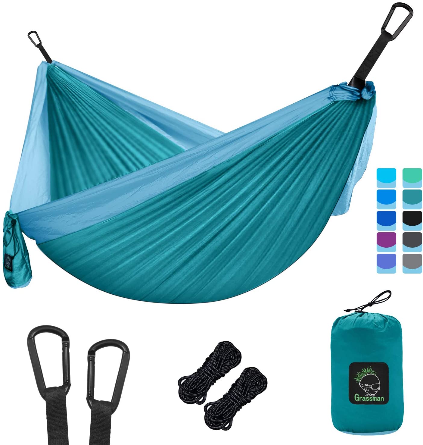 Camping Hängematte Doppel &amp; Einzel tragbare Hängematte mit Baumgurten