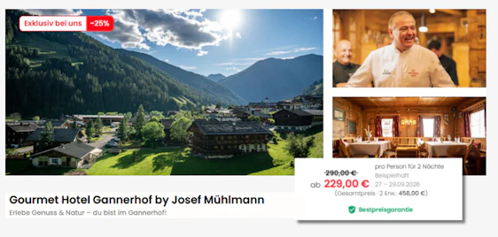 Gourmet Hotel Gannerhof zum Top-Preis 🏔️ Jetzt ab 229€ sichern