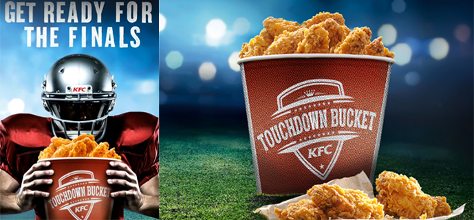 Super Bowl Deal bei KFC - Touchdown Bucket mit 52 Hot Wings für 32€