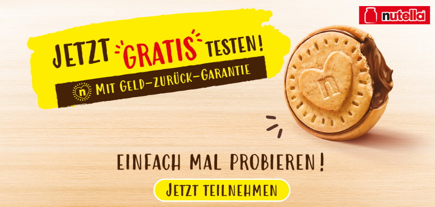 Nutella Biscuits gratis testen - mit Geld-zurück-Garantie 😋