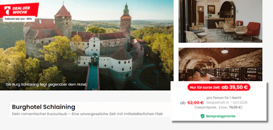 Mittelalterlicher Kurzurlaub! 🏰 Burghotel Schlaining inkl. Frühstück, Wellness & Weinprobe ab 40€