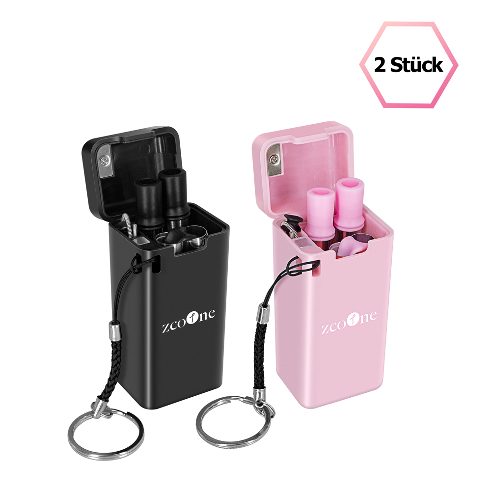 Zusammenklappbar Wiederverwendbar Trinkhalme, ZCOONE Edelstahl Faltbare Strohhalm, Umweltfreundlich Stroh 2 Stück mit Fall