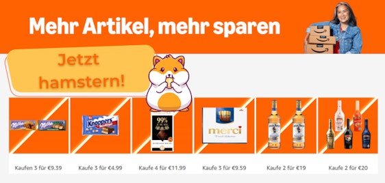 Hamsterkäufe bei Amazon | Kaufe mehr und spare mehr! Auf Marken, wie Milka, Lindt, Smirnoff, Baileys, Thomy und viele mehr