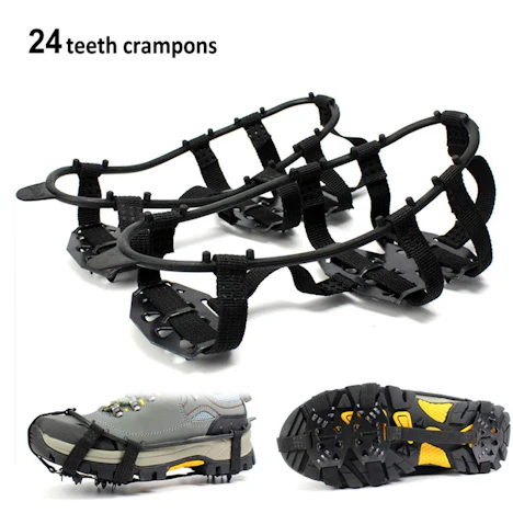24 Zähne Ice Gripper rutschfeste Schuhe für Eisschneeklettern Schuhe