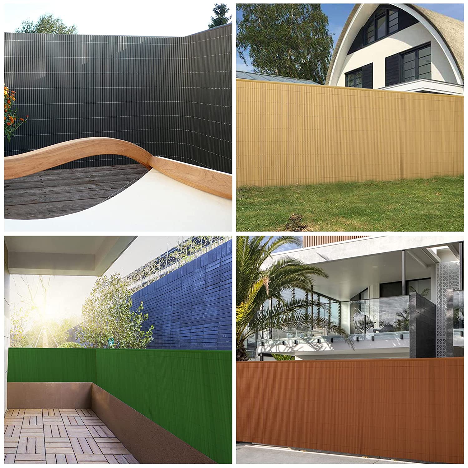 Joparri Grau PVC Wetterfest Sichtschutz mit obere Abdeckung, 120x800cm