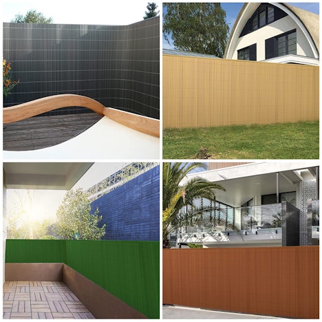 Joparri Grau PVC Wetterfest Sichtschutz mit obere Abdeckung, 120x800cm