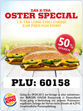 2 Big King XXL, Whopper, uvm. zum Preis von 1 bei Burger King