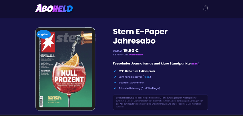  STERN Jahresabo für 20€ − 52 Ausgaben als e-Paper im Abo sichern