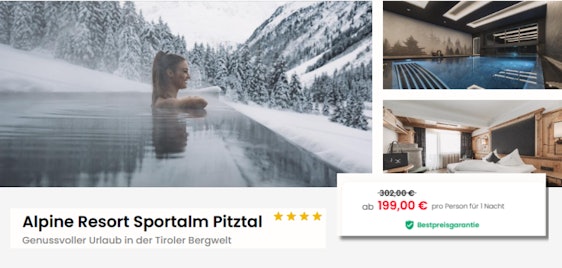 SUPER Angebot ❄️ Sportalm Pitztal nur 199€/Person (statt 302€)