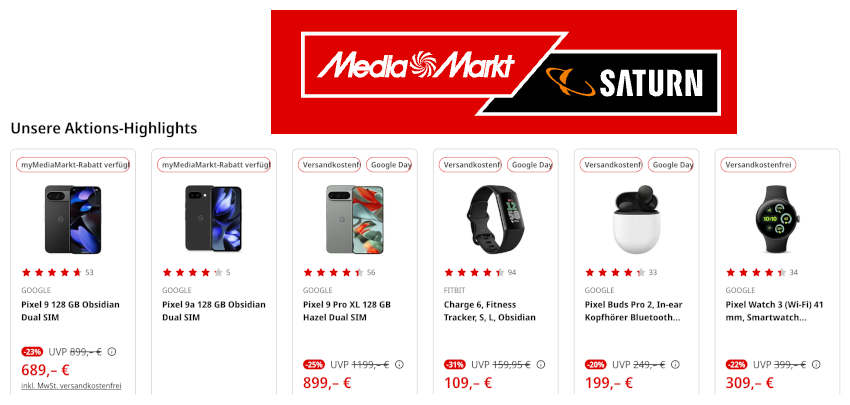 🎉 Google Days bei MediaMarkt &amp; Saturn - z.B.: Google TV Streamer (4K) für 99€