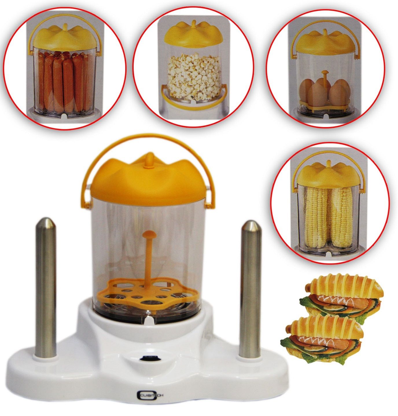 Hot Dog Steamer / Eierkocher / Popkorn Maker / Dampfgarer für 19,50€