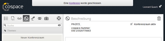 cospace - kostenloses Fax, Anrufbeantworter und Telefonkonferenzen