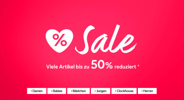 Sale bei C&amp;A mit bis zu 50% Rabatt + 5€-Gutschein ab 19€ Bestellwert