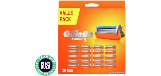 20x Pack Gillette Fusion 5 ProGilde Rasierklingen für 46€ – 5-Klingen-Technologie