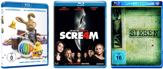 HOP für 8€, Scream 4 Steelbook für 10€ und Sieben für 7€ [Blu-Ray]