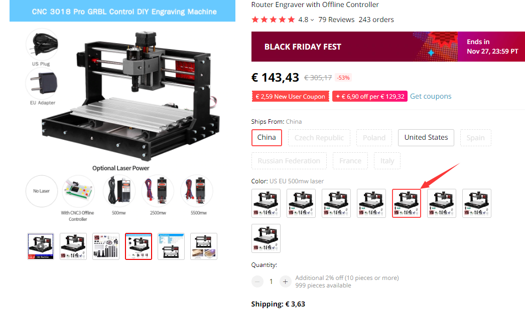 CNC 3018-Pro Laserschneider / CNC-Fräser