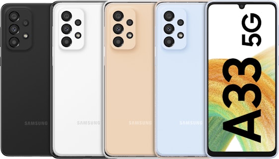 Bestpreis! Samsung Galaxy A33 5G (128GB) für 234€ –Dual-SIM-Smartphone mit NFC & Fingerabdrucksensor, 4k/48MP Quad-Kamera