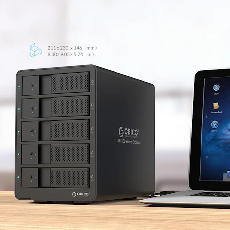 ORICO Externes Festplattengehäuse (Werkzeugfreie Montage, USB 3.0 geeignet für 8,8 cm (3,5 Zoll) SATA HDD und SSD Desktop-PC)