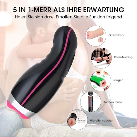 Für Ihn: Masturbator mit Vibration+Massage, Heizung und Saugfunktion