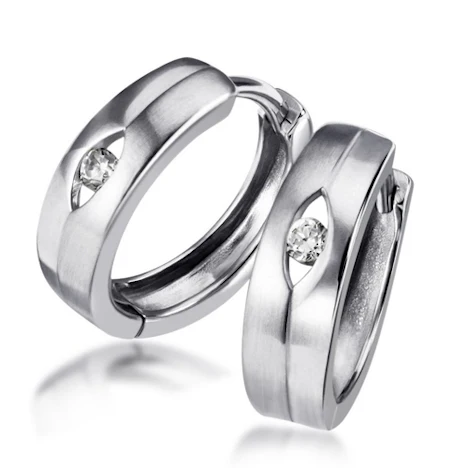 Goldmaid Damen-Creolen 925 Sterling Silber 2 Zirkonia Co O429S