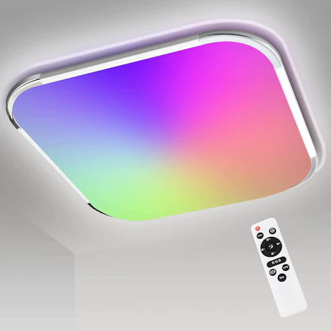 LED deckenleuchten 36W RGB Dimmbar mit Fernbedienung 3240LM, Farbe und Helligkeit Einstellbar
