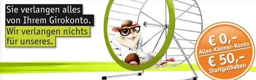 DAB Bank Girokonto mit 50€ Startguthaben bei 3 Geldeingängen - ohne Kontoführungsgebühren mit kostenloser EC- und MasterCard